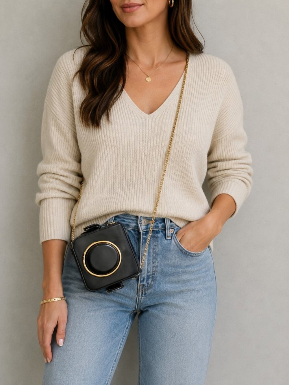 Michael Kors Black Crossbody Purse – Gold Chain Accent – NWOT